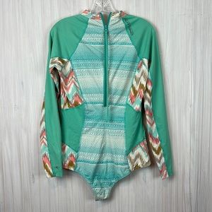 O'NEILL ONE PIECE LONG SLEEVE ZIP SURFSUIT 365 TAME OCEANS MOVE MOUNTAINS